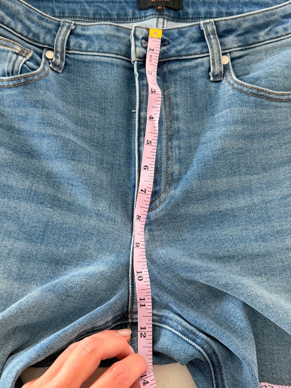 Quince women’s blue stretch high rise wide leg jeans size 31 - Picture 5 of 7